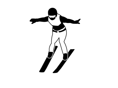 スキージャンプ スキージャンプ,競技,種目,ウインタースポーツ,運動,冬,迫力,ダイナミック,人,人物のイラスト素材