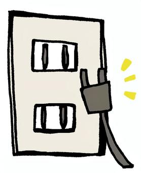 コンセントを外す コンセント,差込み口,電源,設備,受け口,電力,外す,節電,節約,エコのイラスト素材