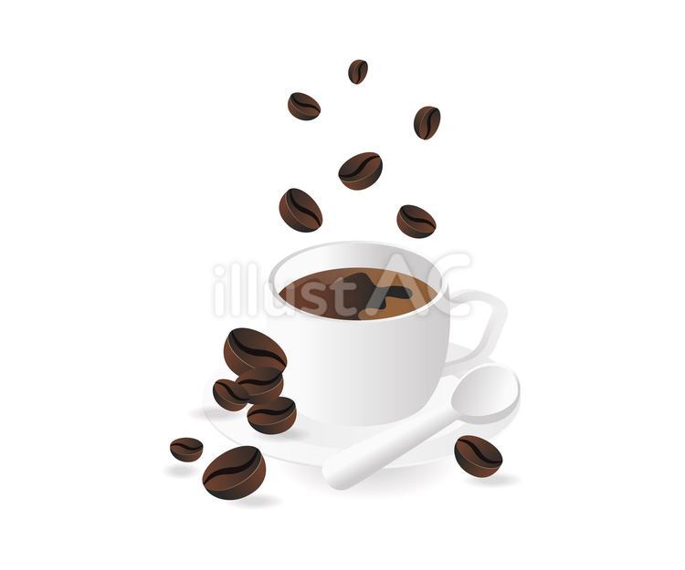 一杯のコーヒーとコーヒー豆 01 チョコ,カップ,tasteのイラスト素材
