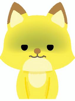 狐無表情 きつね,無表情,真顔,真剣,つまらない,フォックス,動物,黄色のイラスト素材