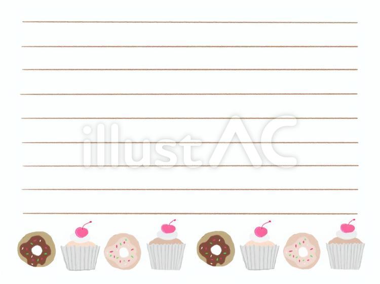 スイーツ　便箋 スイーツ,便箋,カップケーキのイラスト素材