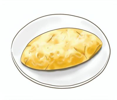 シンプルな卵料理 オムレツのイラスト