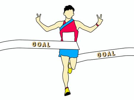 駅伝＆マラソン 駅伝,マラソン,持久走,スポーツ,運動,陸上競技,ランニング,走る,完走,ゴールのイラスト素材