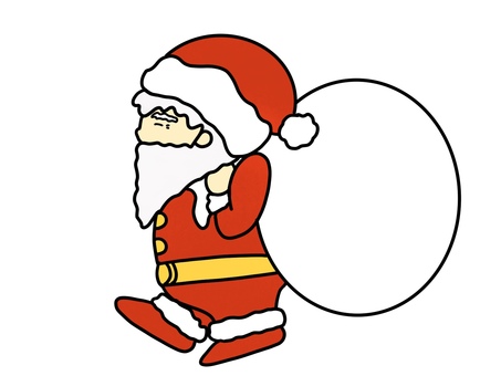 プレゼントを運ぶサンタクロース サンタクロース,サンタさん,プレゼント,ひげ,おじいさん,ブーツ,帽子,クリスマス,１２月,イベントのイラスト素材
