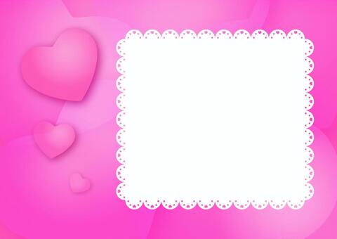 Heart's message card (pink), heart, valentine, white day, JPG