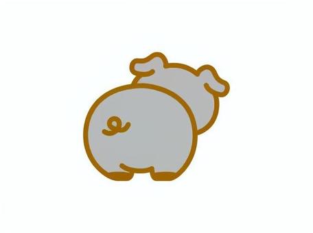 ブタの後ろ姿 ブラック ブタの後ろ姿 ブラック 豚,後ろ姿,動物,家畜,生き物のイラスト素材