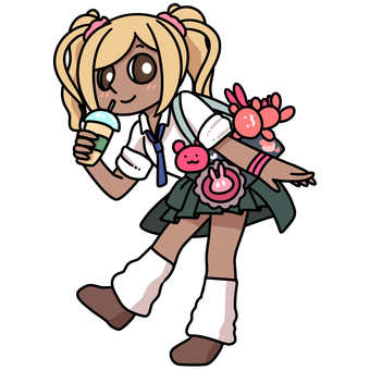 女子高校生 女子高生,スクールバッグ,キーホルダー,ファッション,制服,学生,若者のイラスト素材