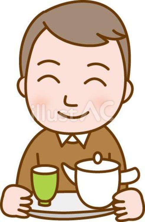 お茶出しをする男性 お茶,お茶出し,男性のイラスト素材