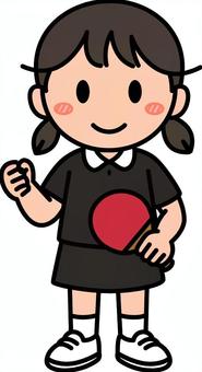 黒の卓球の女の子です。