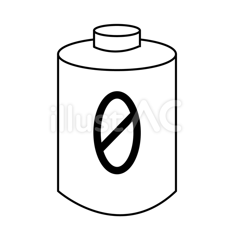 電池残量（ゼロ）白 電池残量,バッテリー,充電のイラスト素材