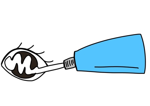 目に軟膏を直接　カラー 目,軟膏,塗布,眼科,カラーのイラスト素材