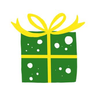 プレゼントボックス プレゼント,箱,ラッピング,リボン,緑,クリスマス,季節,シンプル,かわいいのイラスト素材