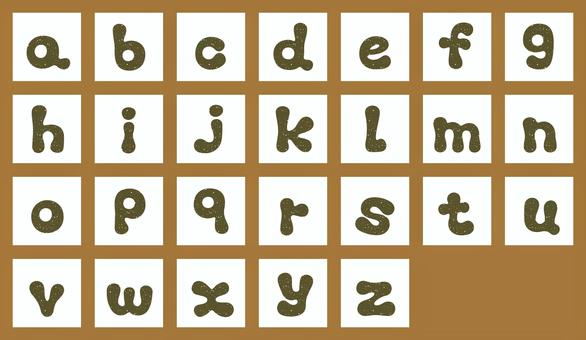やわ文字カスレ　アルファベット小文字 文字,オリジナル,やわらかい,ぐにゃぐにゃ,カスレ,テクスチャ,模様,ざらざら,太字,書体のイラスト素材