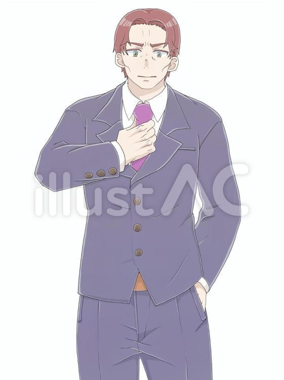 会社員立ち絵(怒) 会社員,立ち絵,怒りのイラスト素材