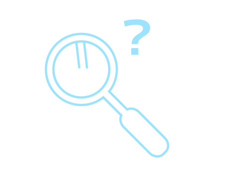 解決と問題・検索、調査、疑問・虫眼鏡 虫眼鏡,検索,疑問,はてな,クエスチョンマーク,問題,解決,調査,リサーチ,発見のイラスト素材