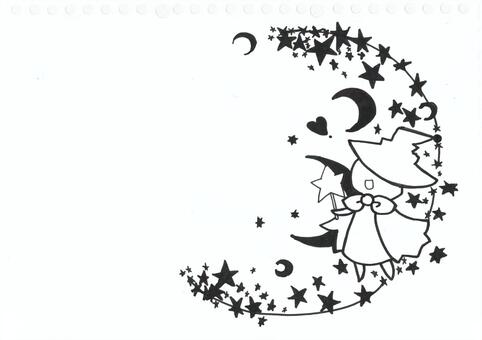 Halloween moon, halloween, autumn, hand drawn, JPG