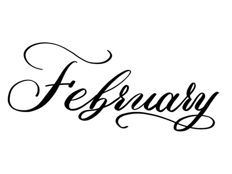 ２月 文字,フォント,カリグラフィー,筆文字,２月のイラスト素材