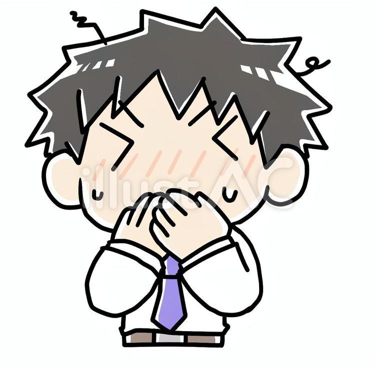 口を抑える男性 口,抑える,男性のイラスト素材