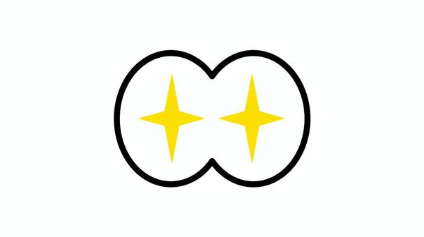 目が星の人の素材　ターゲットロックオン 目,星,キラン,キラキラ,ギラギラ,瞳,アイコン,人物,手書き,シンプルのイラスト素材