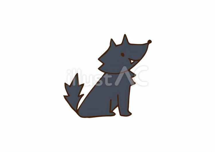 遠くを見つめる狼 狼,オオカミ,犬のイラスト素材