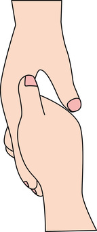 握手　　 握手,手,挨拶,繋ぐ,指,スキンシップ,正面,線画のイラスト素材