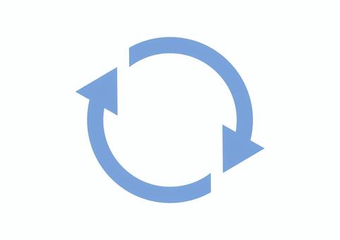 循環する矢印（サイクル） 青,矢印,サイクル,円,循環,ループ,くるくる,回転,円形,円状のイラスト素材