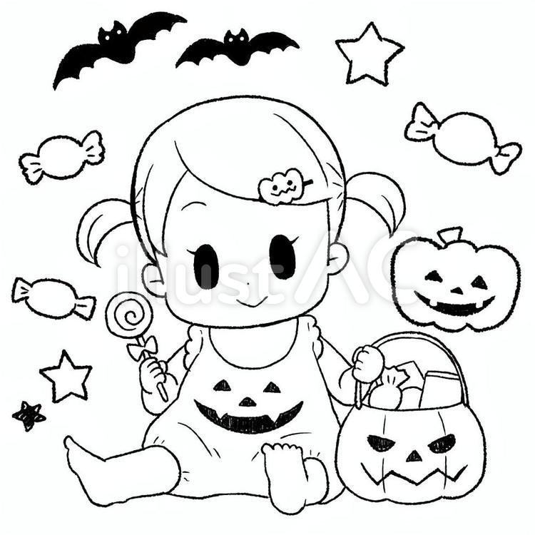 ハロウィンの仮装をする女の子 ハロウィン,コスプレ,仮装のイラスト素材