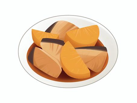 ぶり大根 ぶり大根,ぶり,大根,煮物,魚,和食,食べ物,手描き,フリー,素材のイラスト素材