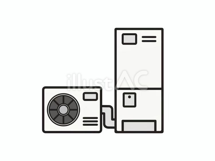 電気温水器・給湯器と室外機 電気温水器,給湯器,温水器のイラスト素材