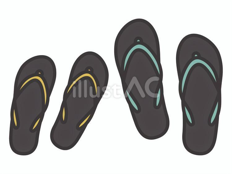 ビーチサンダル(表)２足セット02 ビーチサンダル,ファッション,アイコンのイラスト素材