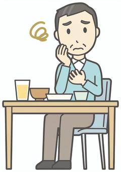 ニット中年男性-454-全身  ニット中年男性-454-全身 胃もたれ,おじさん,男性,中年,お父さん,パパ,シニア,ミドルエイジ,人物,かわいいのイラスト素材