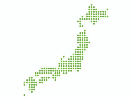 日本地図 日本,地図,都道府県,ドット,全国,点,マップ,経済,政治,旅行のイラスト素材