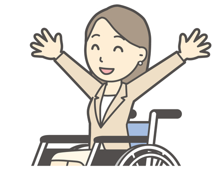  カジュアルスーツ女性-295-バスト 車いす,会社員,女性,スーツ,ビジネス,仕事,ol,人,大人,ビジネスウーマンのイラスト素材