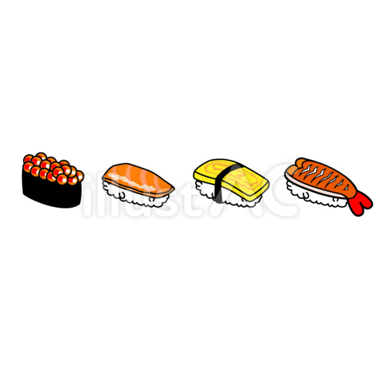 寿司 にぎり鮨,お鮨,握り鮨のイラスト素材