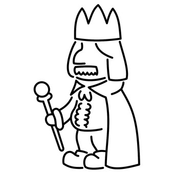 チェスのキング（王）　線画 キング,チェス,駒,ボードゲーム,中世,ヨーロッパ,人,歴史,王,貴族のイラスト素材