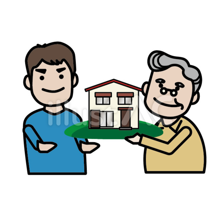 家を譲る 不動産,家,物件のイラスト素材
