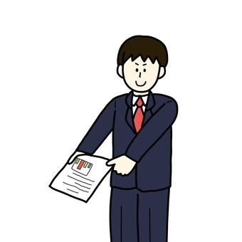 書類を出す男性 男性,人物,シンプル,書類,ビジネス,提出,スーツ,仕事のイラスト素材