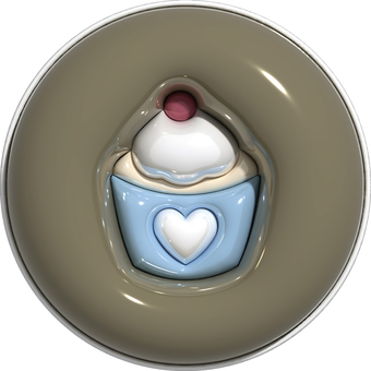 ぷっくりカップケーキ③ ぷくぷく,ぷっくり,アイコン,トプ画,カップケーキ,ケーキ,スイーツのイラスト素材