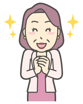  お金持ちマダム-136-バスト おばさん,嬉しい,中年,女性,富裕層,マダム,裕福,お金持ち,ミセス,おばちゃんのイラスト素材