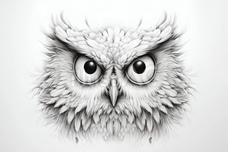 見つめるフクロウ フクロウ,鳥,顔のイラスト素材