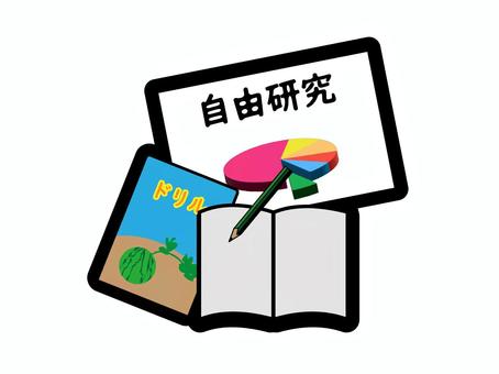 ステッカー風の夏休みの宿題 宿題,夏,休み,勉強,学習,知識,自由研究,ドリル,科学研究,ノートのイラスト素材