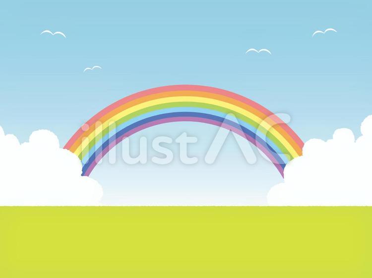 入道雲と虹2イラスト No 無料イラストなら イラストac