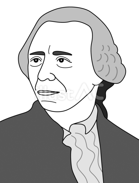 L・オイラー（白黒） オイラー,歴史,科学のイラスト素材