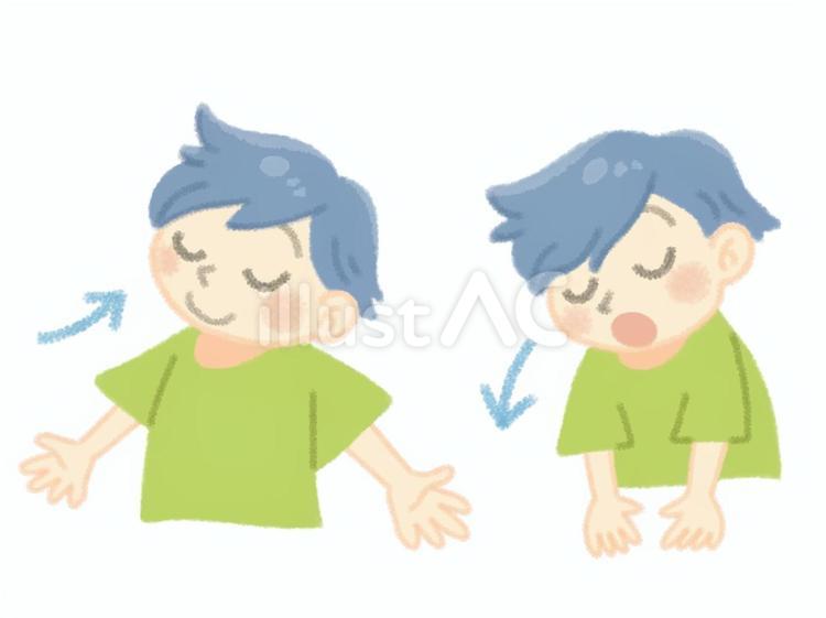 深呼吸をする男の人 深呼吸,息,吸うのイラスト素材