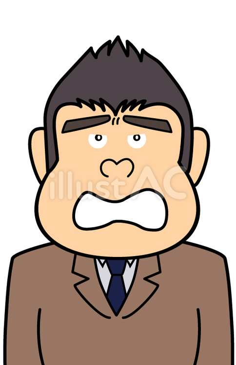 体育会系の会社員　驚く　ゴリラ顔 サラリーマン,大男,体格のイラスト素材