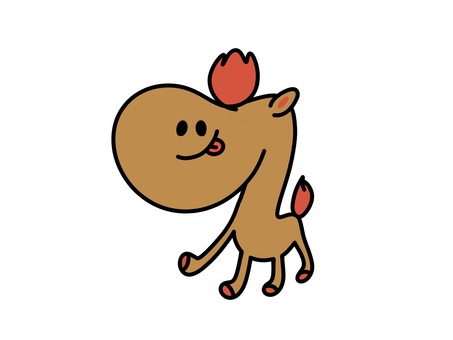 丙午 ぺろり表情イラスト 丙午,干支,うまのイラスト素材