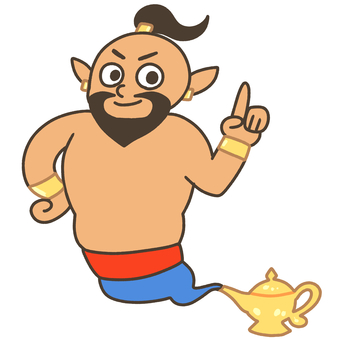 ランプの魔人 魔人,ランプ,アラビアン,ファンタジー,精霊のイラスト素材