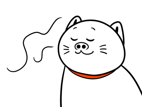 いい匂いな猫 猫,いい,匂い,くんくん,嗅ぐ,おいしそう,好き,シンプル,カラーのイラスト素材