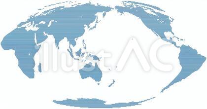 モルワイデ図法世界地図-よこ線