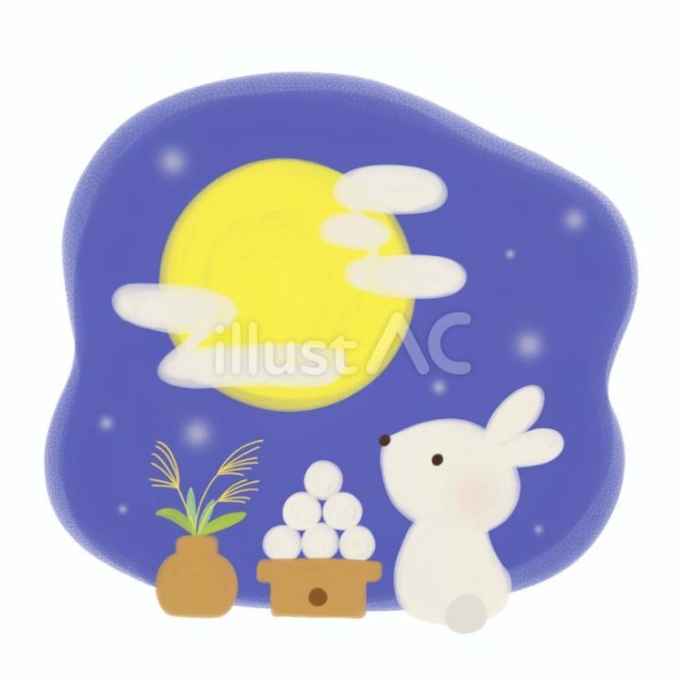お月見 お月見,満月,十五夜のイラスト素材